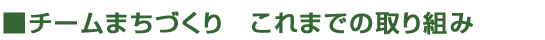 チームまちづくり　これまでの取り組み